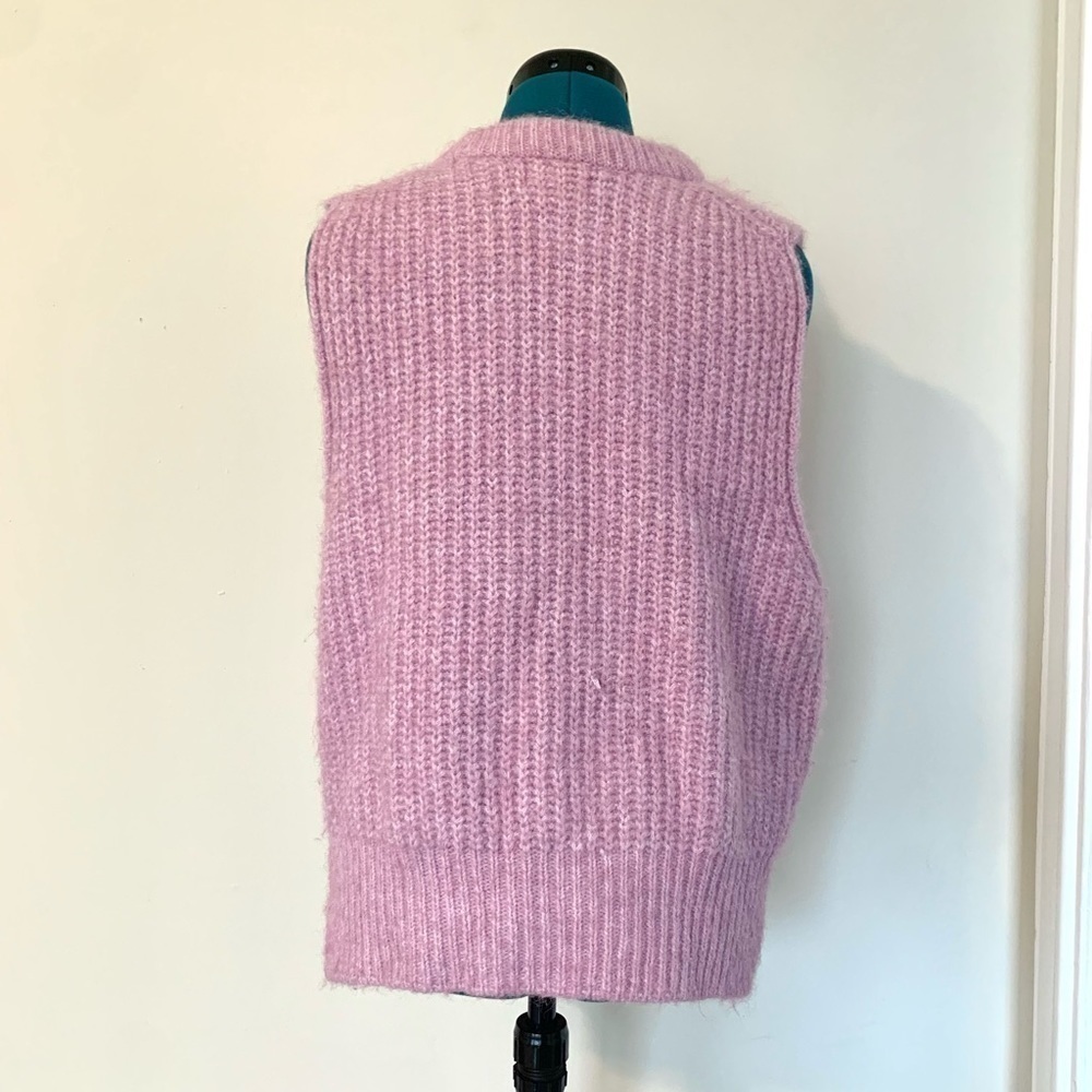 Universal Thread fuzzy knit sweater vest bohemian casual hobo lilac large - Picture 7 of 7